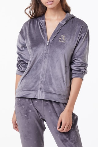 Velours Jasje met Capuchon Atena Antraciet