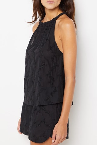 Top de pyjama en broderie anglaise Destiny - Noir - Etam