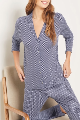 Pyjamablouse Songe - Marineblauw