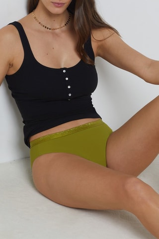 Culotte menstruelle Aya - Flux moyen - Vert olive - Etam