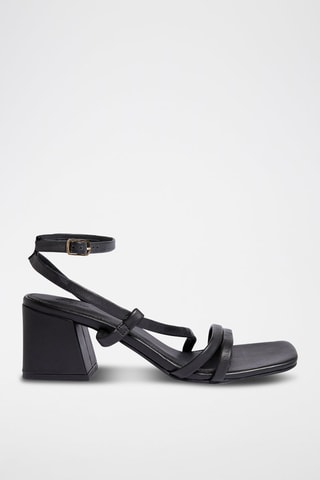 Leren Sandalen met Hak - Zwart