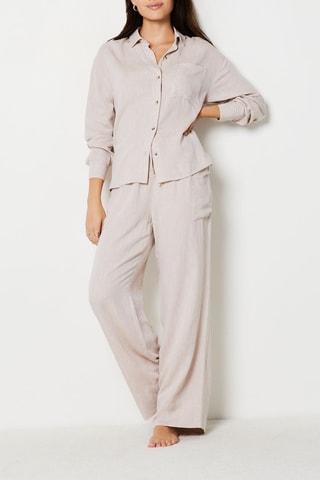 Pantalon en lin taille haute Sonny - Beige