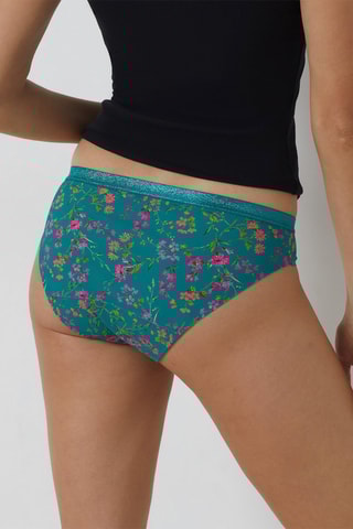 Culotte menstruelle Aya Print - Flux moyen -Vert foncé