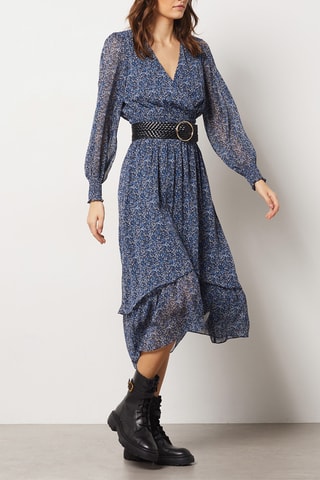 Robe midi - Bleu