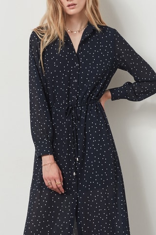 Robe chemise Maryh - Bleu marine et écru
