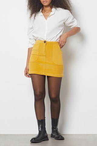 Velours Minirok - Geel