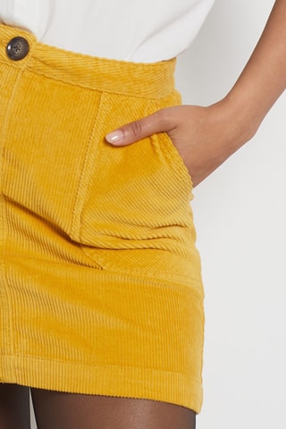 Velours Minirok - Geel