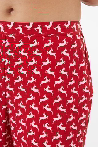 Rechte Broek Hoge Taille Elwin Rood