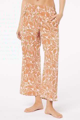 Linnen 7/8 Pyjamabroek hoge taille Atiya- Lichtbruin