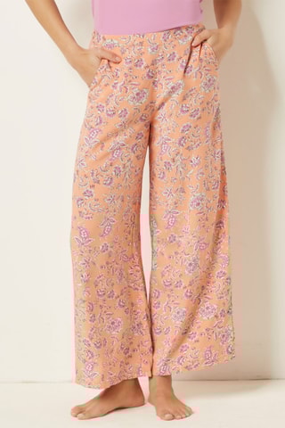 7/8 Pyjamabroek hoge taille Ursuline- Perzikkleurig