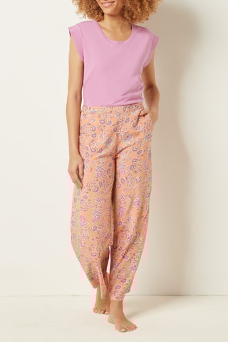 7/8 Pyjamabroek hoge taille Ursuline- Perzikkleurig