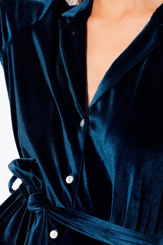 Velours Blouse Velvety Marineblauw