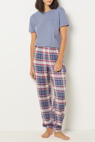 Pantalon de pyjama Oren - Bleu pétrole et gris clair