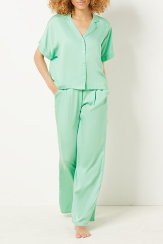 Pyjamabroek hoge taille Tizia- Turquoise
