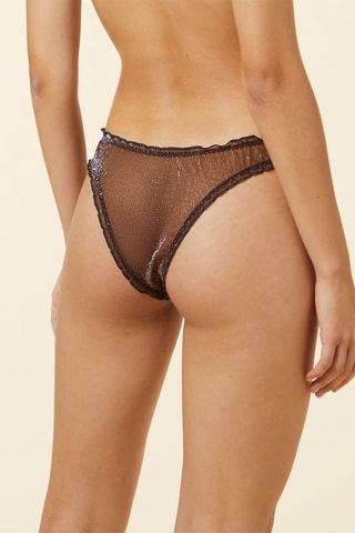 Tanga Bac Amber Shiny - Noir