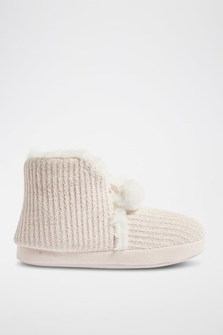 Gevoerde pantoffels Nora- Poederroze