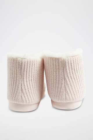 Gevoerde pantoffels Nora- Poederroze