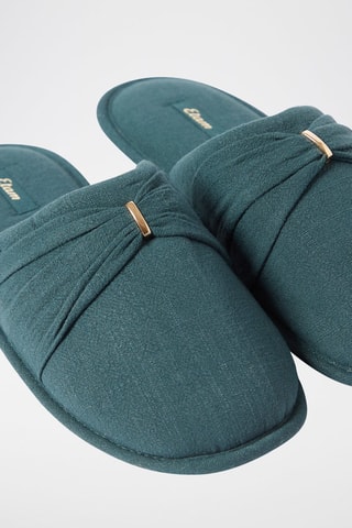 Linnen pantoffels Nola- Hemelsblauw