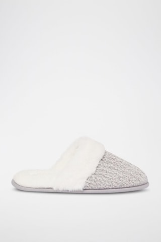 Gevoerde pantoffels Mona Gemêleerd Lichtgrijs