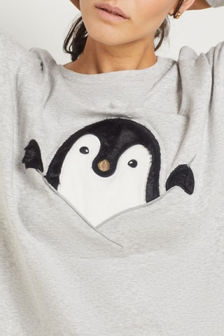 Chemise de nuit Noah - Gris clair chiné