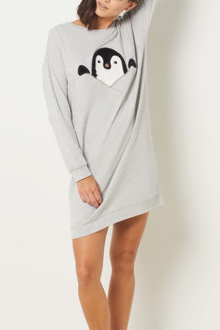 Chemise de nuit Noah - Gris clair chiné