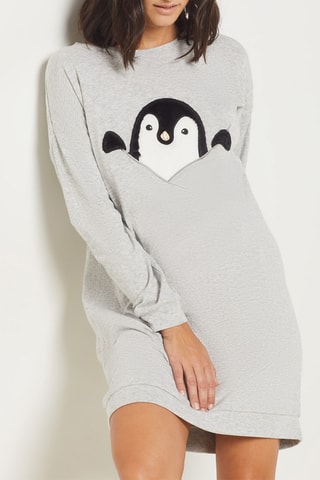 Chemise de nuit Noah - Gris clair chiné