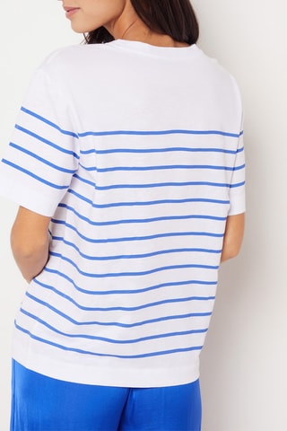 Pyjamashirt Gwenn - Wit en Blauw