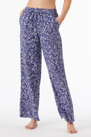 Pyjamabroek hoge taille Sousann- Marineblauw