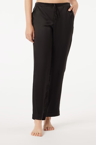 Pantalon droit en soie - Noir - Etam