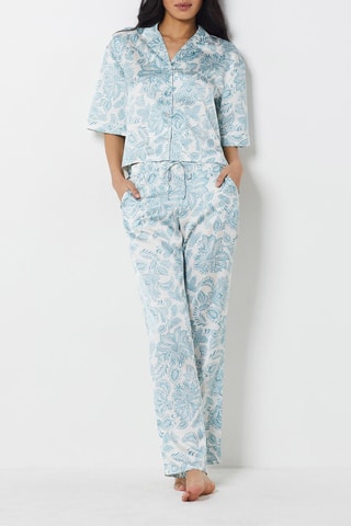 Blouse - Wit en Blauw - Etam