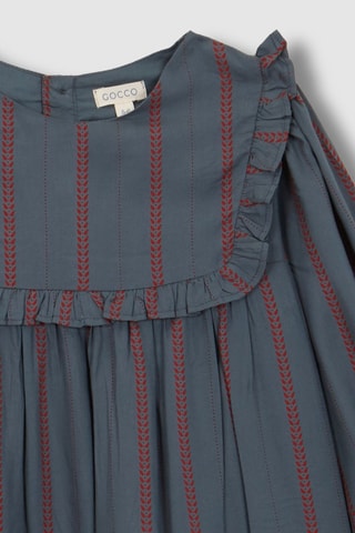 Jurk - Grijs en Rood - Rood en grijs