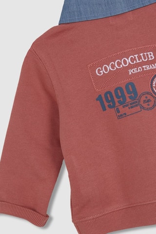 Sweater fleece - Bordeauxrood - Rood en blauw