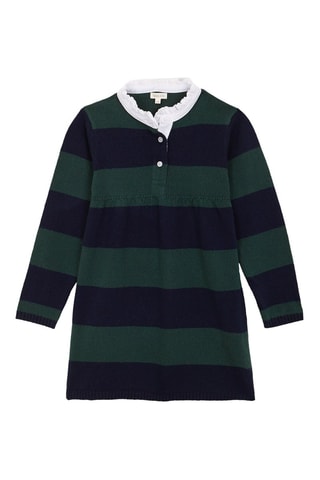 Trui-jurk - Donkergroen en Marineblauw - Blauw en groen