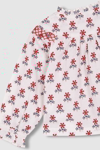 Blouse - Wit - Wit en rood