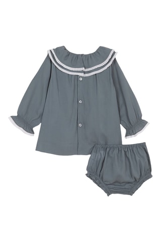 Jurk en Bloomer - Petrolblauw - Wit en blauw