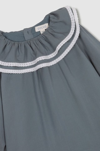 Jurk en Bloomer - Petrolblauw - Wit en blauw