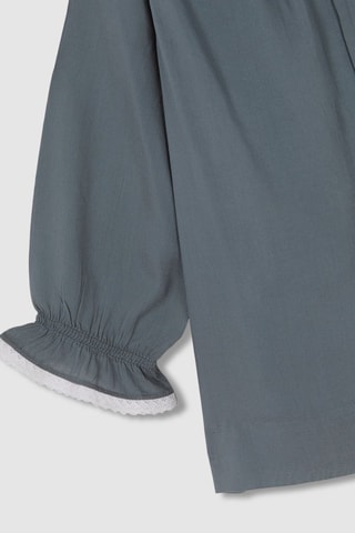 Jurk en Bloomer - Petrolblauw - Wit en blauw