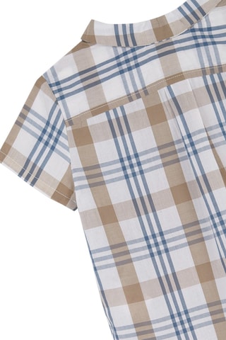 Overhemd - Wit - Wit en beige