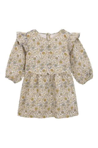 Linnen Jurk Trompe-l'oeil - - Wit