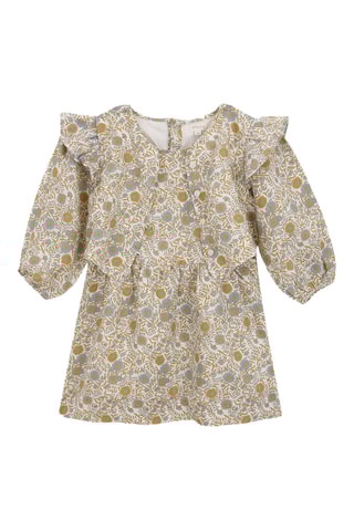 Linnen Jurk Trompe-l'oeil - - Wit