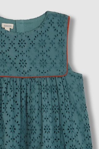 Robe en broderie anglaise - Turquoise
