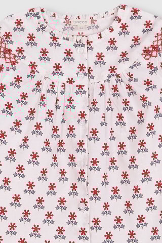 Blouse - Ecru - Wit en rood