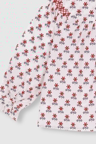 Blouse - Ecru - Wit en rood