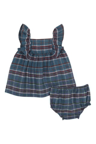 Robe et bloomer en lin - Bleu