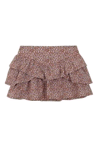 Rok met Ruches - Steenrood - Wit en rood