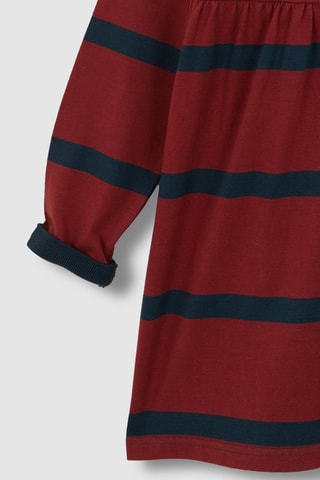 Jurk - Steenrood en marineblauw - Rood en blauw