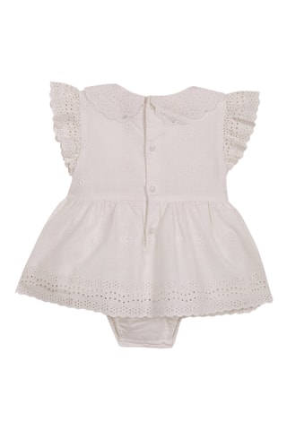 Body-robe en broderie anglaise - Blanc