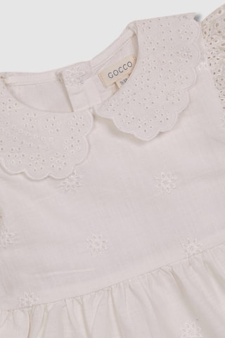 Body-robe en broderie anglaise - Blanc