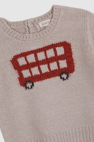 Trui - Beige - Beige en rood