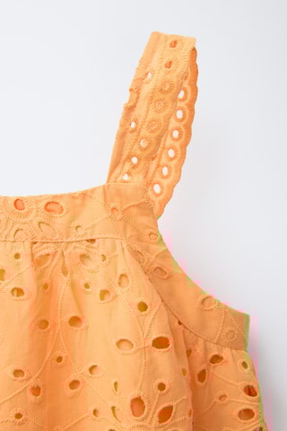 Débardeur en broderie anglaise - Orange